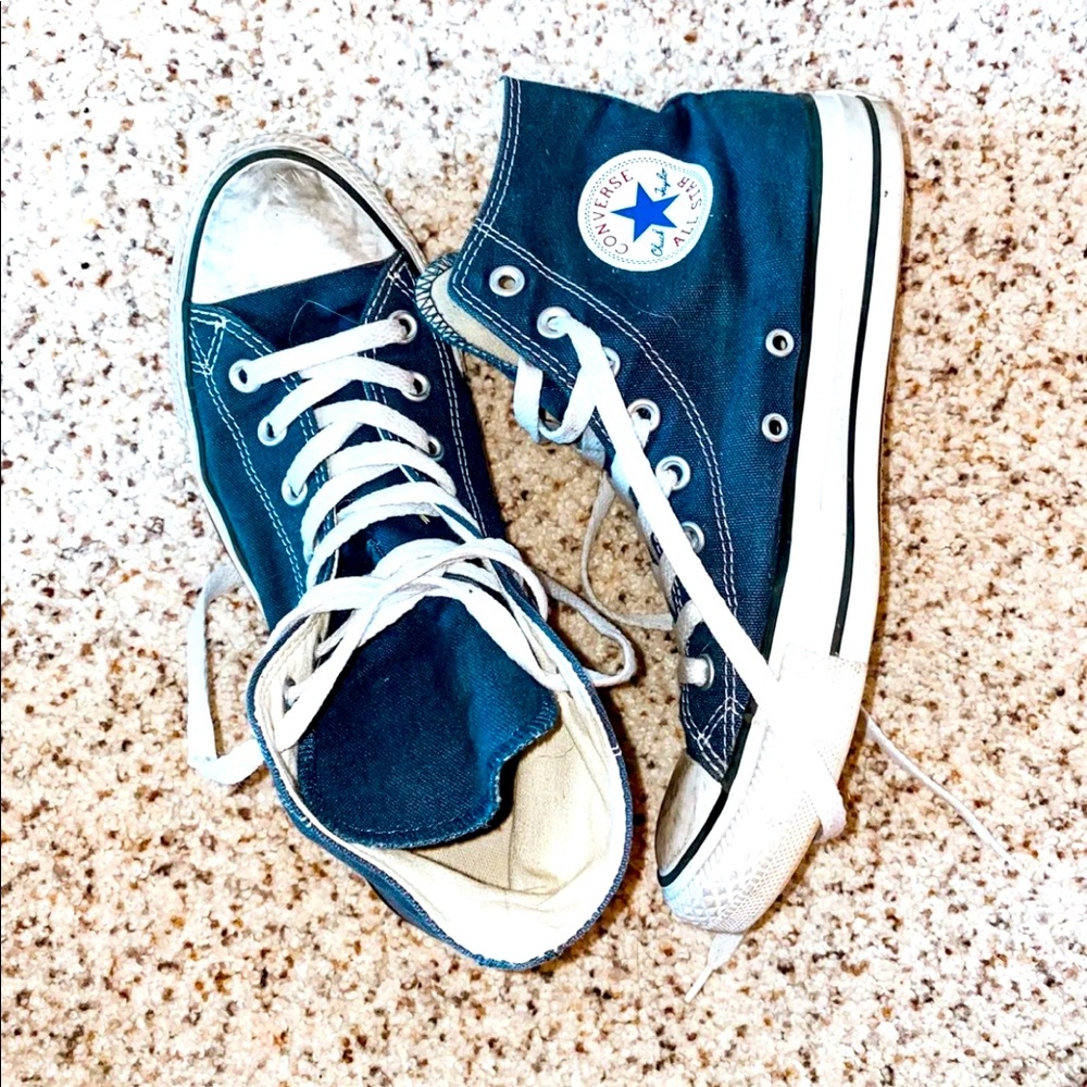 Navy Blue Hightop Converse